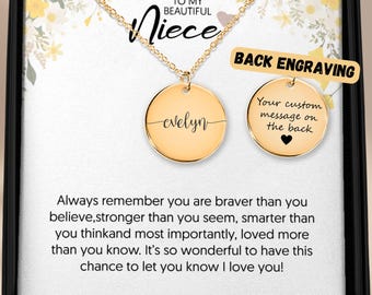 Name Necklace for Niece Gift from Aunt Personalized Engraved Jewelry