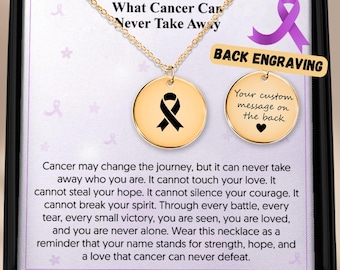 Cancer Gifts for Women – Personalized Encouragement Necklace for Her Strength and Recovery Gift
