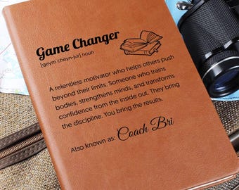 Personalized Personal Trainer Journal Gift – Custom Game Changer Fitness Notebook