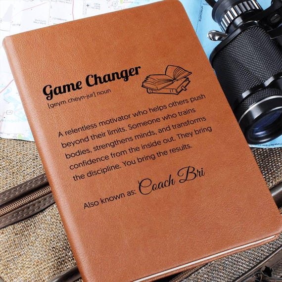 Personalized Personal Trainer Journal Gift – Custom Game Changer Fitness Notebook