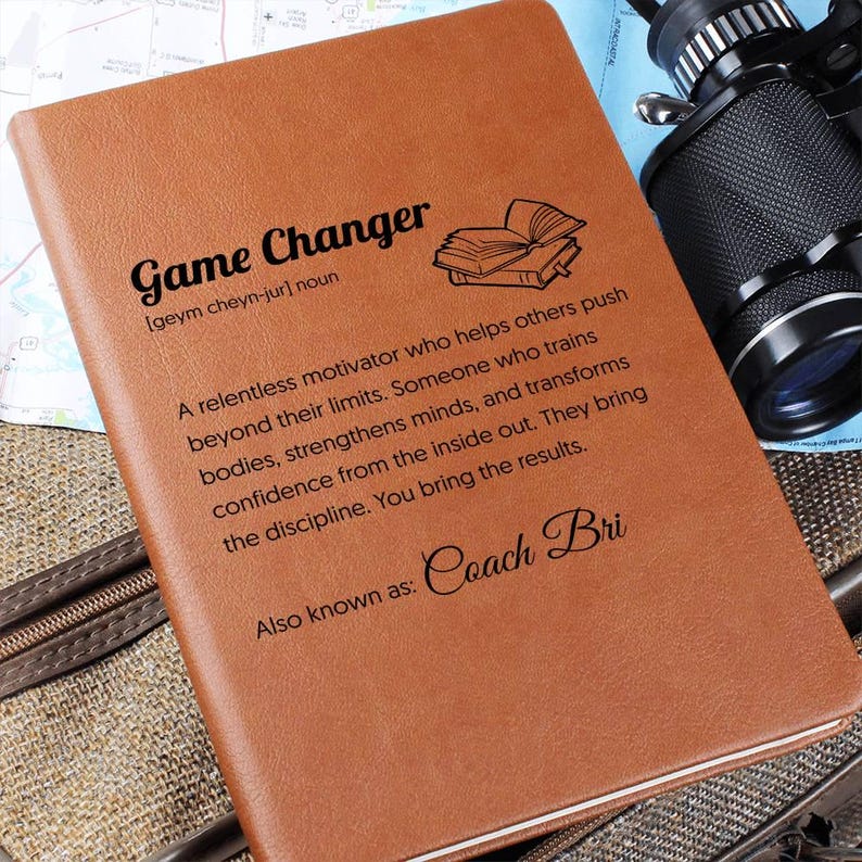 Personalized Personal Trainer Journal Gift – Custom Game Changer Fitness Notebook image 1