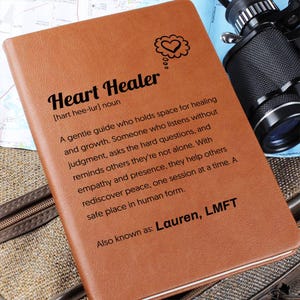 Personalized Therapist Gift – Heart Healer Journal for Counselor, Psychologist, or Mental Health Professional image 1