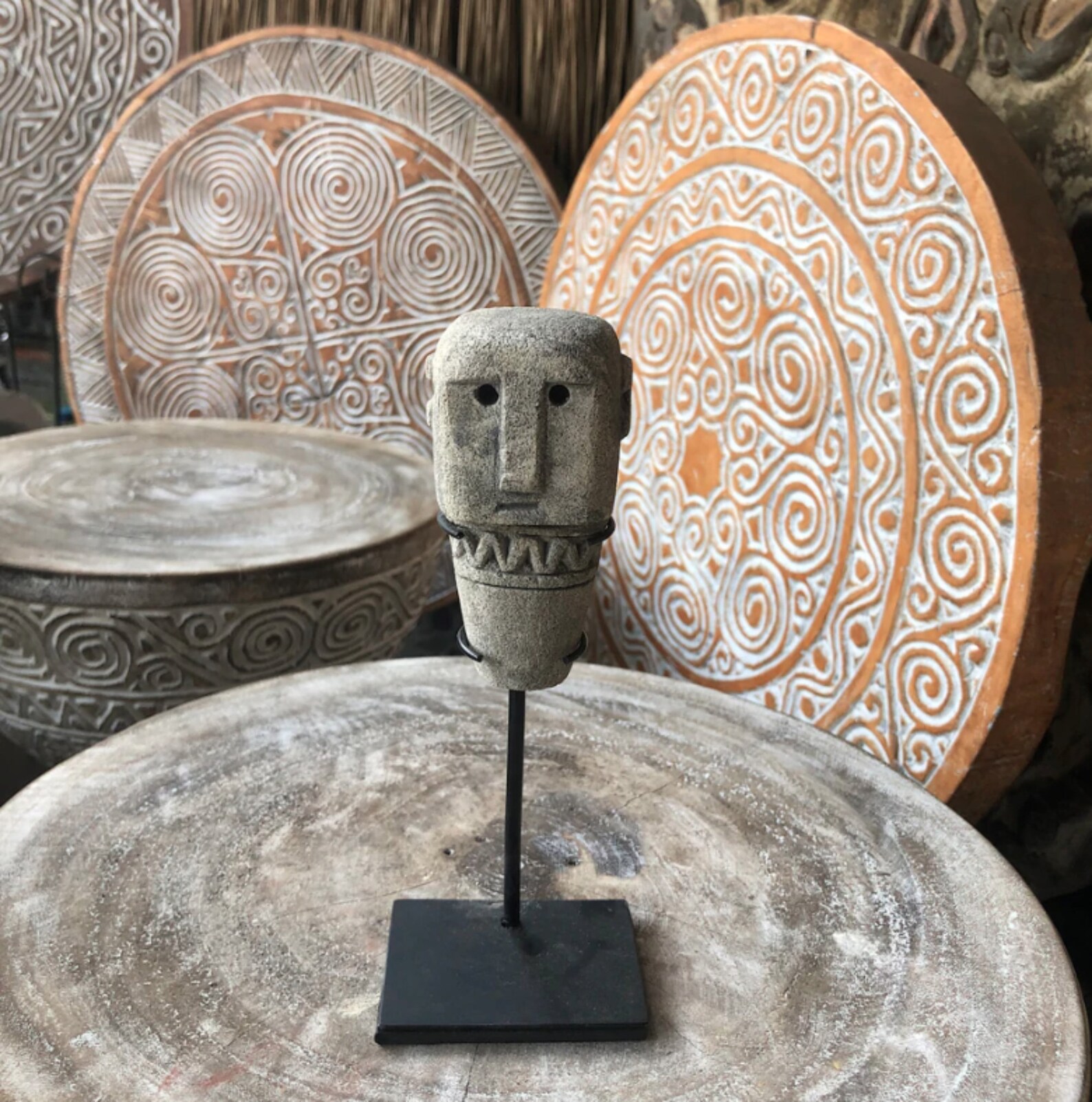 Natural Stone Figure Art Decoration Small Stone Statue Stand Etsy