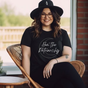 Hex The Patriarchy Recycled T-shirt, Feminist Witch Shirt, Black T-Shirt, Witchy, Moon, Goth, Halloween, Smash the patriarchy, unique gift