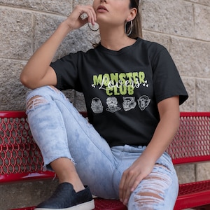 Monster Lovers Club Shirt | Classic Monster TShirt | Spooky Season Gift |  Vintage Monster | Halloween | Horror Movie | Comfort Colors® |