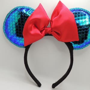 Mermaid Mouse Ears, Mouse Ears, Headbands, Disney, Mickey ears Inspired, Ears, Minnie Ears Inspired, Girls, Aqua