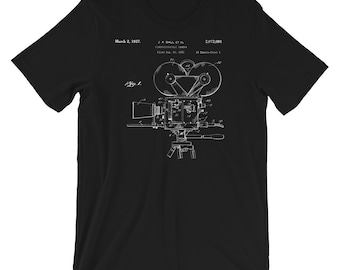 Camisa de patente de cámara de cine / Camisa de cineasta / Camisa de director de cine / Camisa de fotografía / Camisa de cámara / Regalo de fotógrafo / Regalo de cineasta