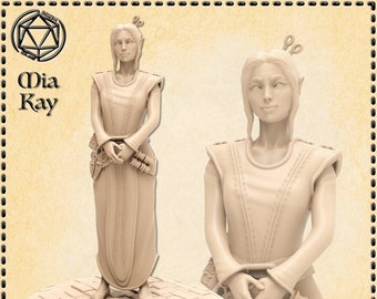 Elf Seamstress | Fantasy Resin Miniature | All Tabletop RPG Compatible | RPG | Mia Kay