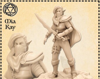 Elven Rouge | Fantasy Resin Miniature | D&D or Pathfinder | RPG | Mia Kay