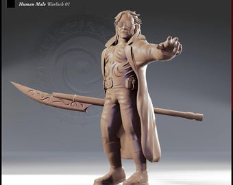 Human Male Warlock Perfect for RPG Hero Needs