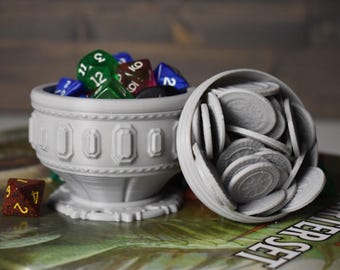 The Treasure Dice, Token, Counter, Trinket Box USA Made • Handmade RPG Dice Box • Ars Moriendi Licensed • Dice Storage