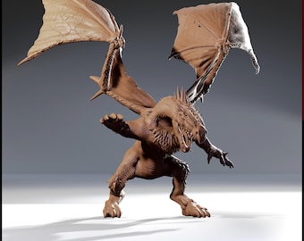White Dragon | Dragons for Dungeon Crawls | 32mm Scale | All Tabletop RPG Compatible | Unpainted Figure
