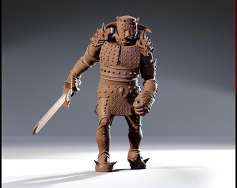 Guerrero gigante de fuego / Escala de 32 mm / Compatible con todos los juegos de rol de mesa / Figura sin pintar