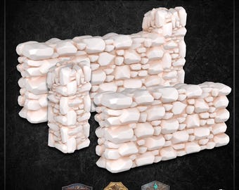 Rock Wall Terrain | 32mm Scale Resin Scenery | Tabletop TTRPG Terrain Piece | DnD, Pathfinder, Wargaming