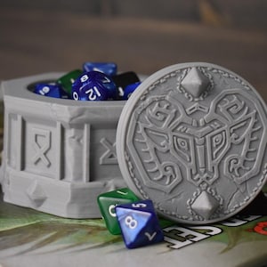 Dwarf Themed Dice, Token, Counter, Trinket Box USA Made • Handmade RPG Dice Box • Ars Moriendi Licensed • Dice Storage