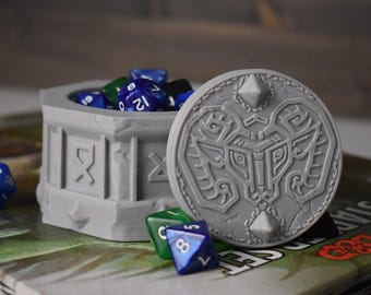 Dwarf Themed Dice, Token, Counter, Trinket Box USA Made • Handmade RPG Dice Box • Ars Moriendi Licensed • Dice Storage