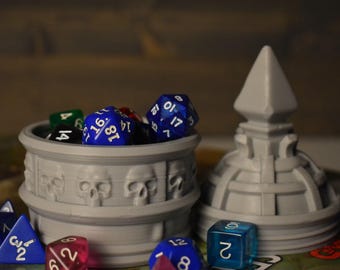 The Necromancer Dice, Token, Counter, Trinket Box USA Made • Handmade RPG Dice Box • Ars Moriendi Licensed • Dice Storage