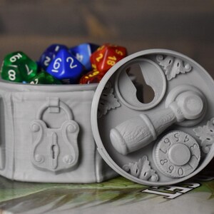 Rouge Dice, Token, Counter, Trinket Box USA Made • Handmade RPG Dice Box • Ars Moriendi Licensed • Dice Storage