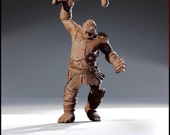 Hill Giant Marauder | 32mm Scale | All Tabletop RPG Compatible | Unpainted Figure