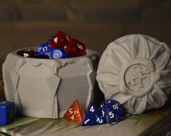 Lich Themed Dice, Token, Counter, Trinket Box USA Made • Handmade RPG Dice Box • Ars Moriendi Licensed • Dice Storage