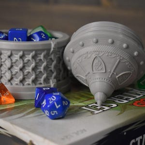 Fighter Themed Dice, Token, Counter, Trinket Box USA Made • Handmade RPG Dice Box • Ars Moriendi Licensed • Dice Storage