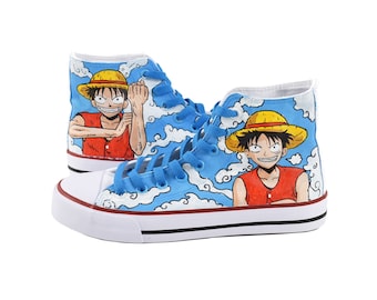 Luffy Canvas Shoes Hand Painted Anime Character Sneakers