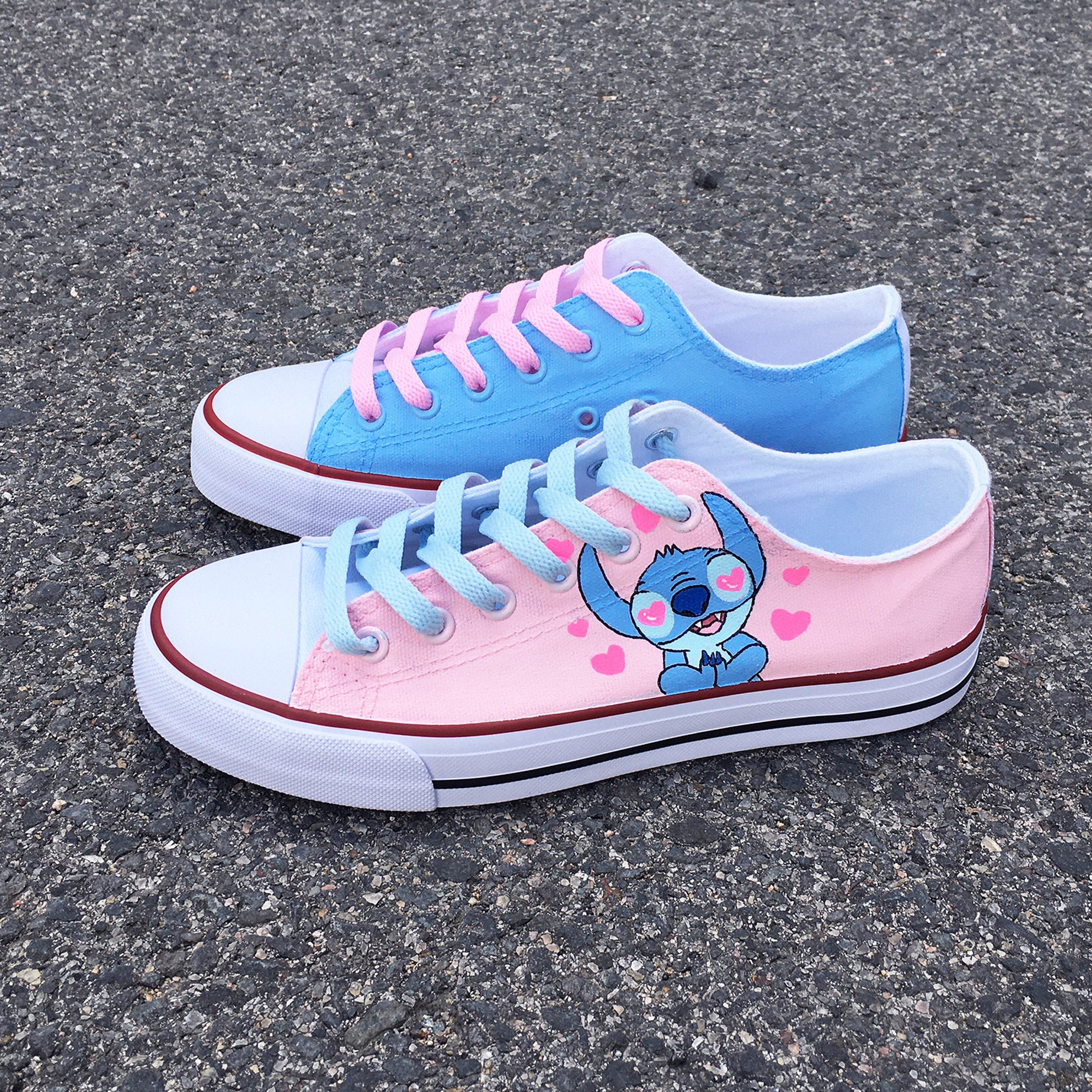 ARTgie cartoons - 🥰Stitch y Ángel💕 zapatillas pintadas a