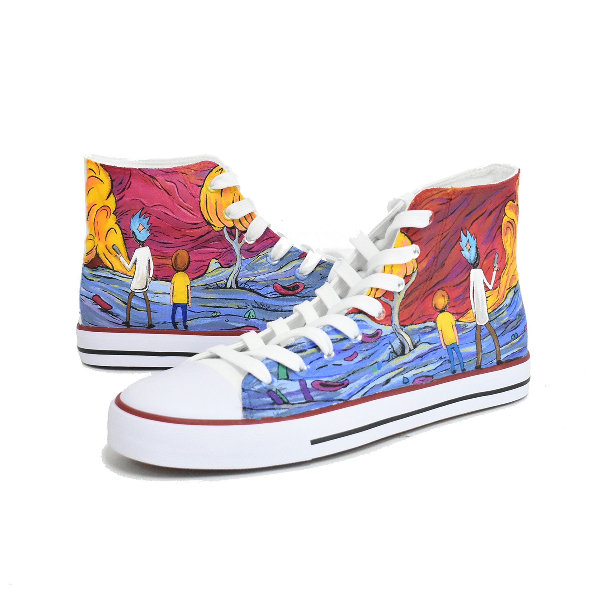  Moon Canvas Shoes Hand Painted Custom Anime Characters