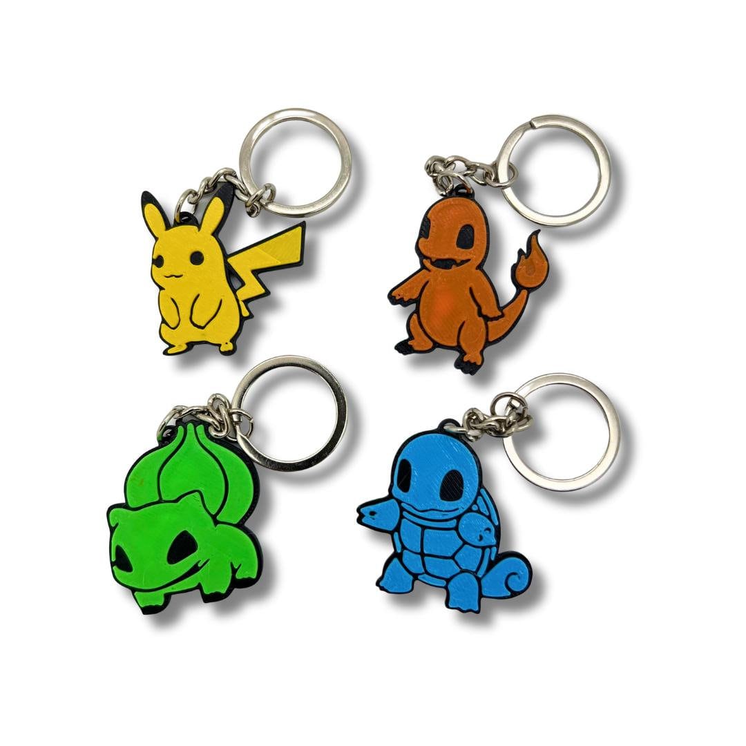 Pokemon Pikachu Charmander Squirtle Bulbasaur Keyring Etsy