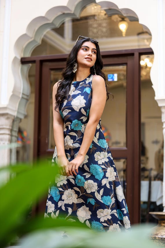 Hand Block Print Cotton Kurti Palazzo Set, Sleeveless Ethnic Co-ord