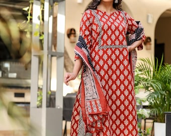 Printed Kota Doriya Kurti Set, Ethnic Salwar Kameez Suit