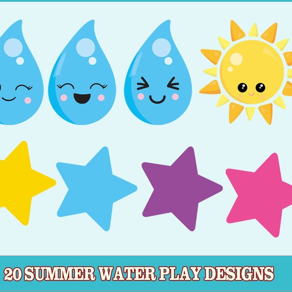 Summer Water Play, Water Play, clipart, clipart commercial use, vector graphics, clip art, digital images