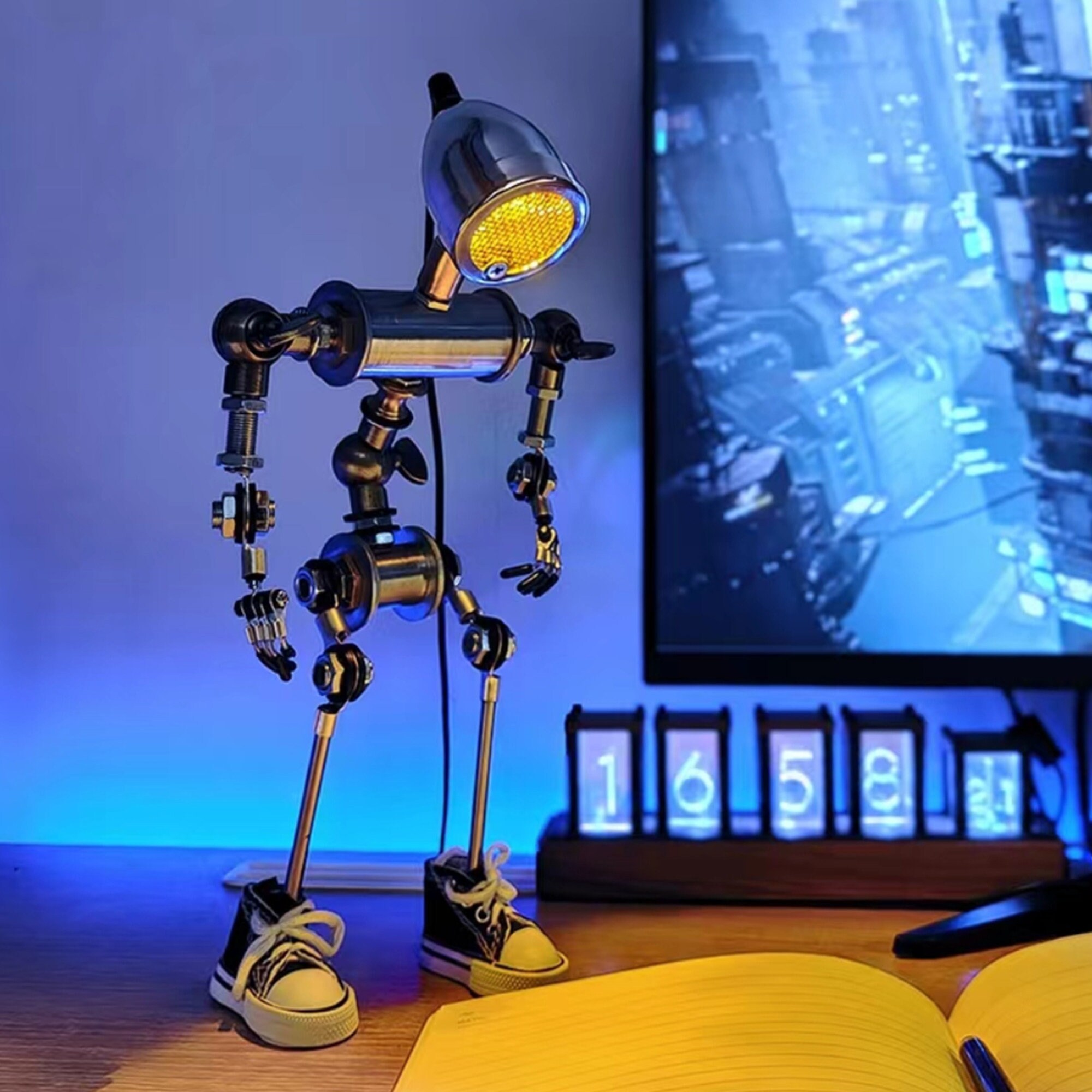 Robots Desk Lamps Cyberpunk Handmade Robots Gifts for Boys Etsy