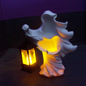 Hell messenger with lantern, halloween, ghost lantern, resin ornament, small lantern