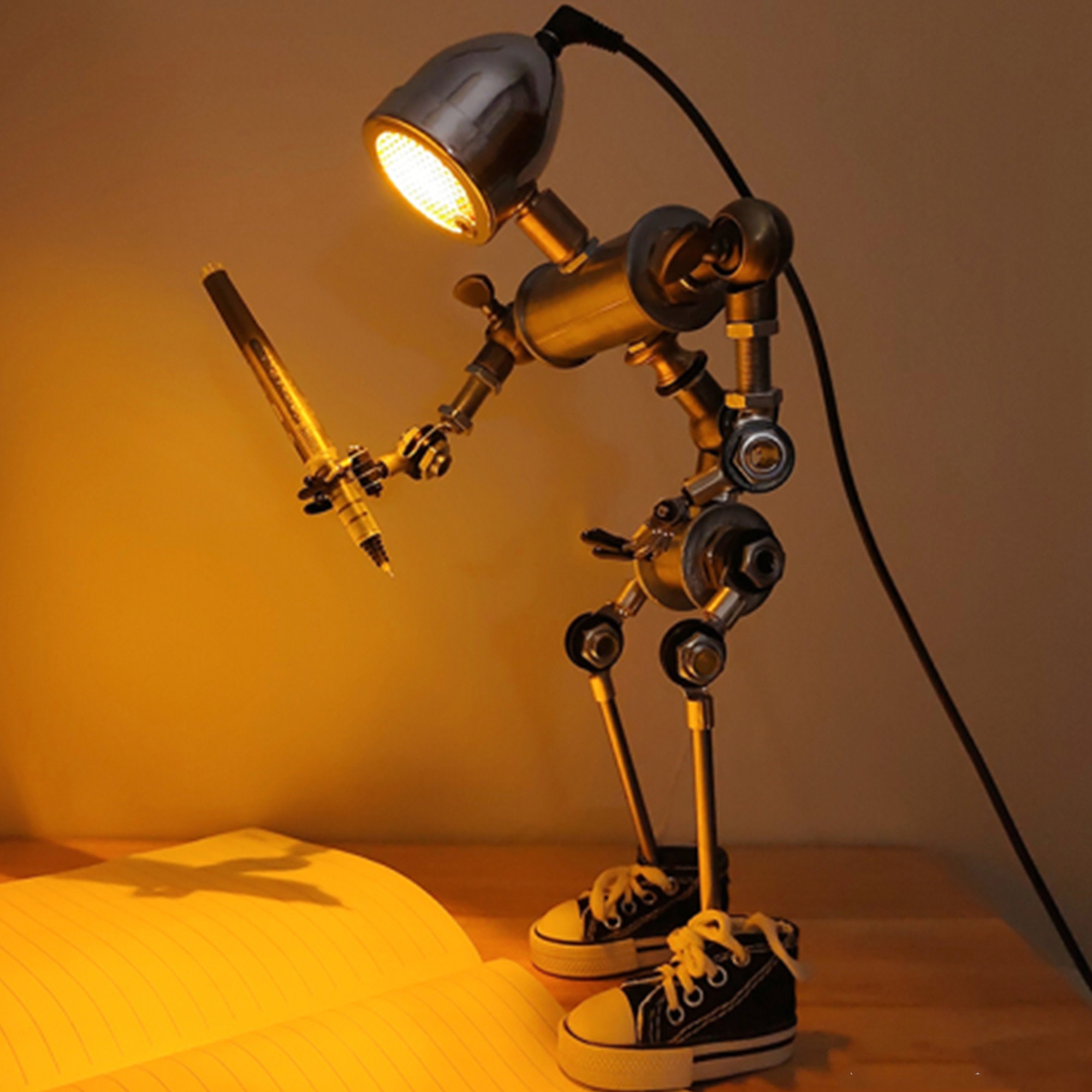 Robots Desk Lamps Cyberpunk Handmade Robots Gifts for Boys Etsy