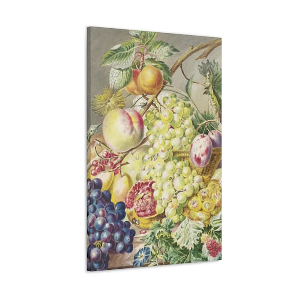 Fruitstuk by Cornelis Ploos van Amstel Canvas Art, Home Decor Art, Landscape Art, Nature Art, Fruit Art, Dinner Room Decor
