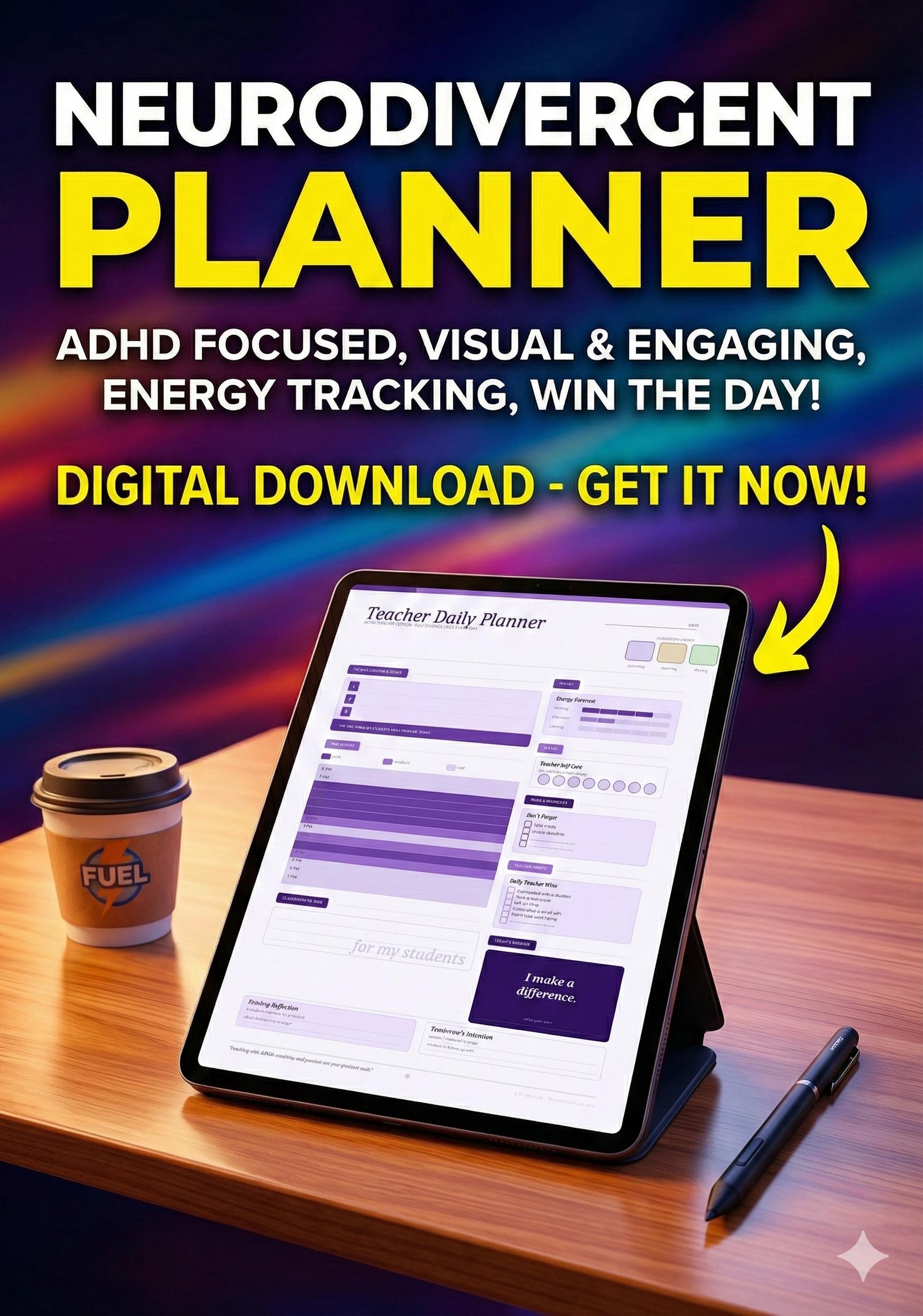 ADHD Daily Focus Planner | Printable Executive Function Task Tracker ...