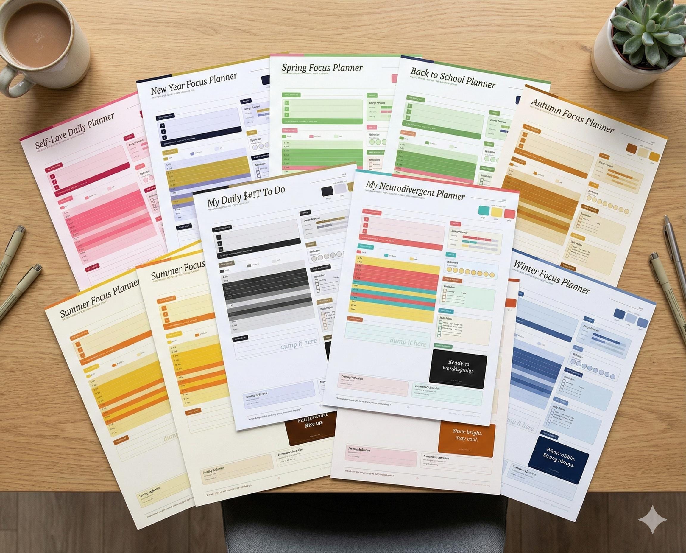 ADHD Daily Focus Tracker Bundle | Energy Based Planning, Neurodivergent ...