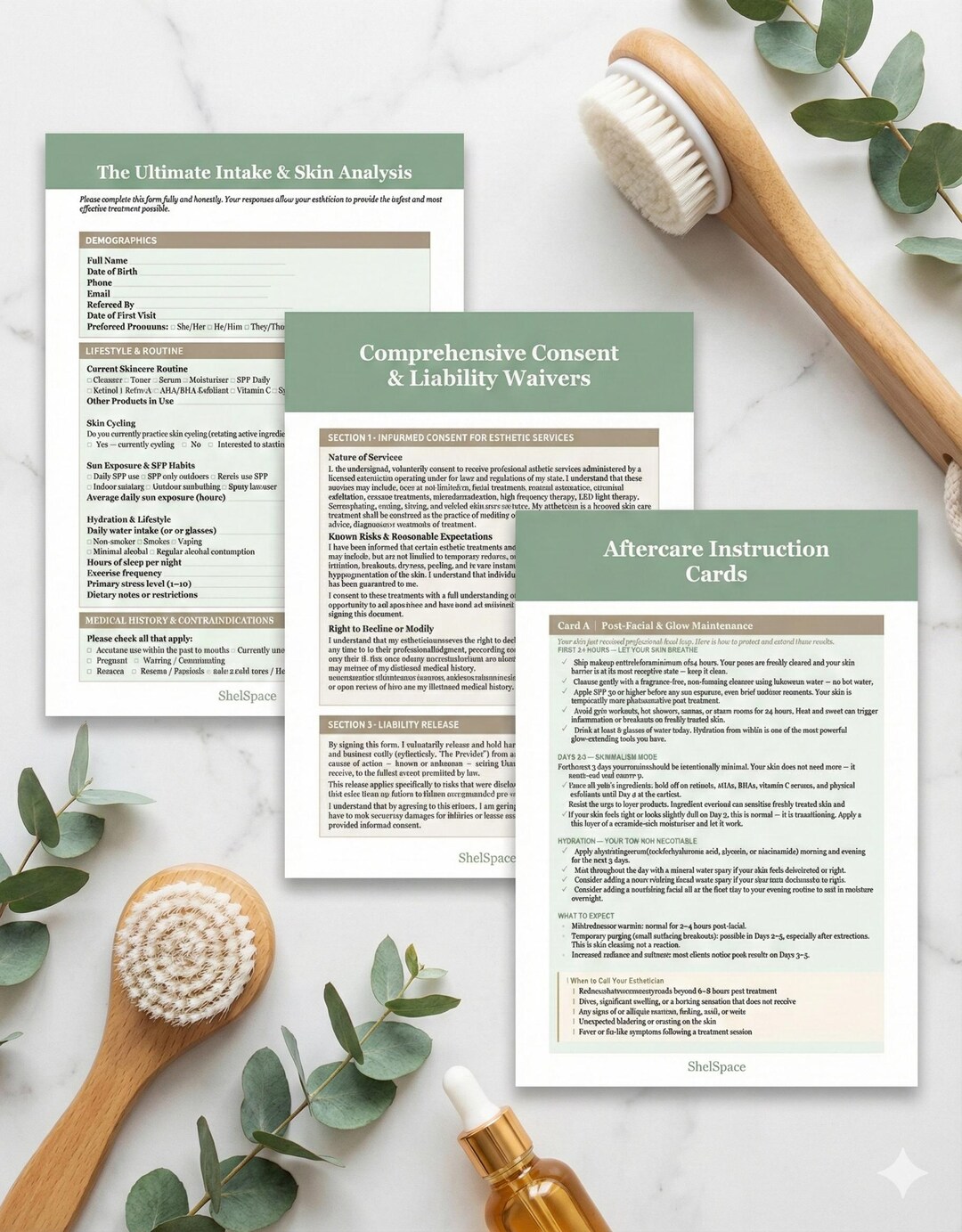 Skin Script Intake Form Esthetician Client Intake Forms | Skin Analysis, Consent, Aftercare ...