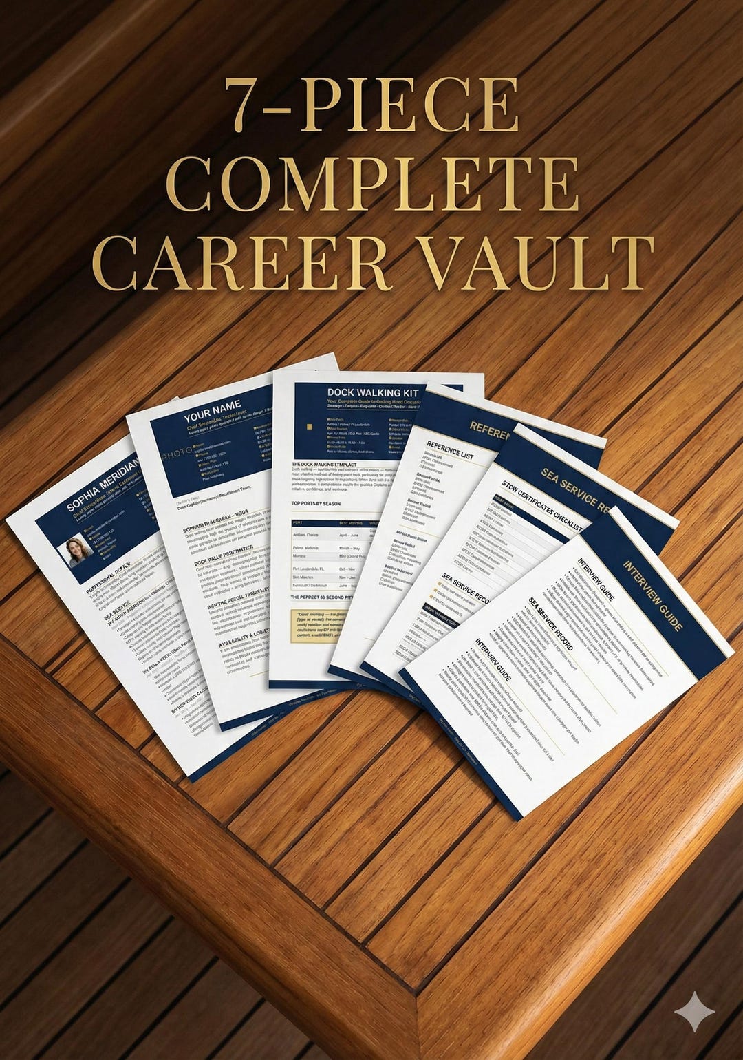 Superyacht Resume Template Kit | Yacht Crew CV | Captain Stewardess ...