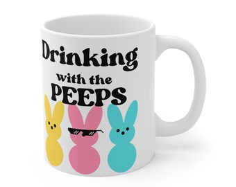 Bunny Crew Easter Coffee Cup, Easter Coffee Mug, Gift for Her, Holiday Gift, Easter Bunny Mug, Easter Basket Gift Stuffer Mug, Funny Cup