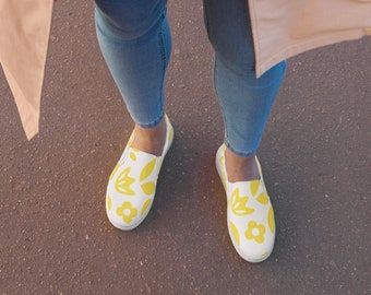 Leinenschuhe ohne Schnürsenkel für Damen
