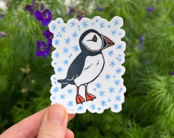 Puffin Blockprint Sticker