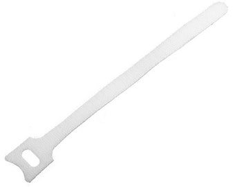 White Hook & and Loop Cable Ties 12mm Width, 150mm, 180mm, 200mm, 300mm Length Tie