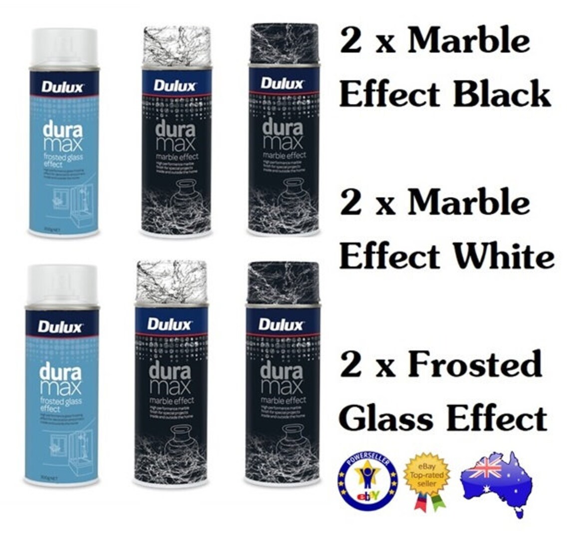 Dulux Duramax Black Marble Effect, White Marble Effect, Frosted Glass