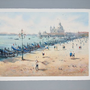Venice original watercolor painting, art gift, watercolor landscape