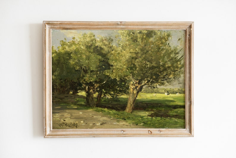 VINTAGE Landscape Painting Printable Art Colorful Etsy