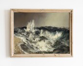 PRINTABLE The Much Resounding Sea Painting Vintage Coastal Oil Painting Nautical Seascape Painting DIGITAL Download Art 89