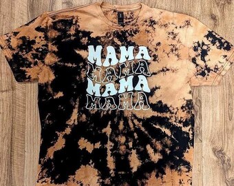 MAMA stacked // bleached soft style Distressed Acid Washed T-Shirt