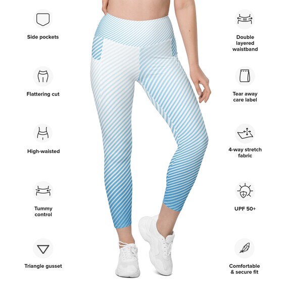Striped Ombre Leggings With Pockets 
